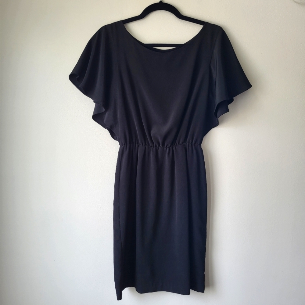 Eve Gravel Black Flowy Sleeve Goth Chic Feminine Effortless Capsule dress